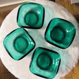 Lot de 4 coupelles en verre émeraude