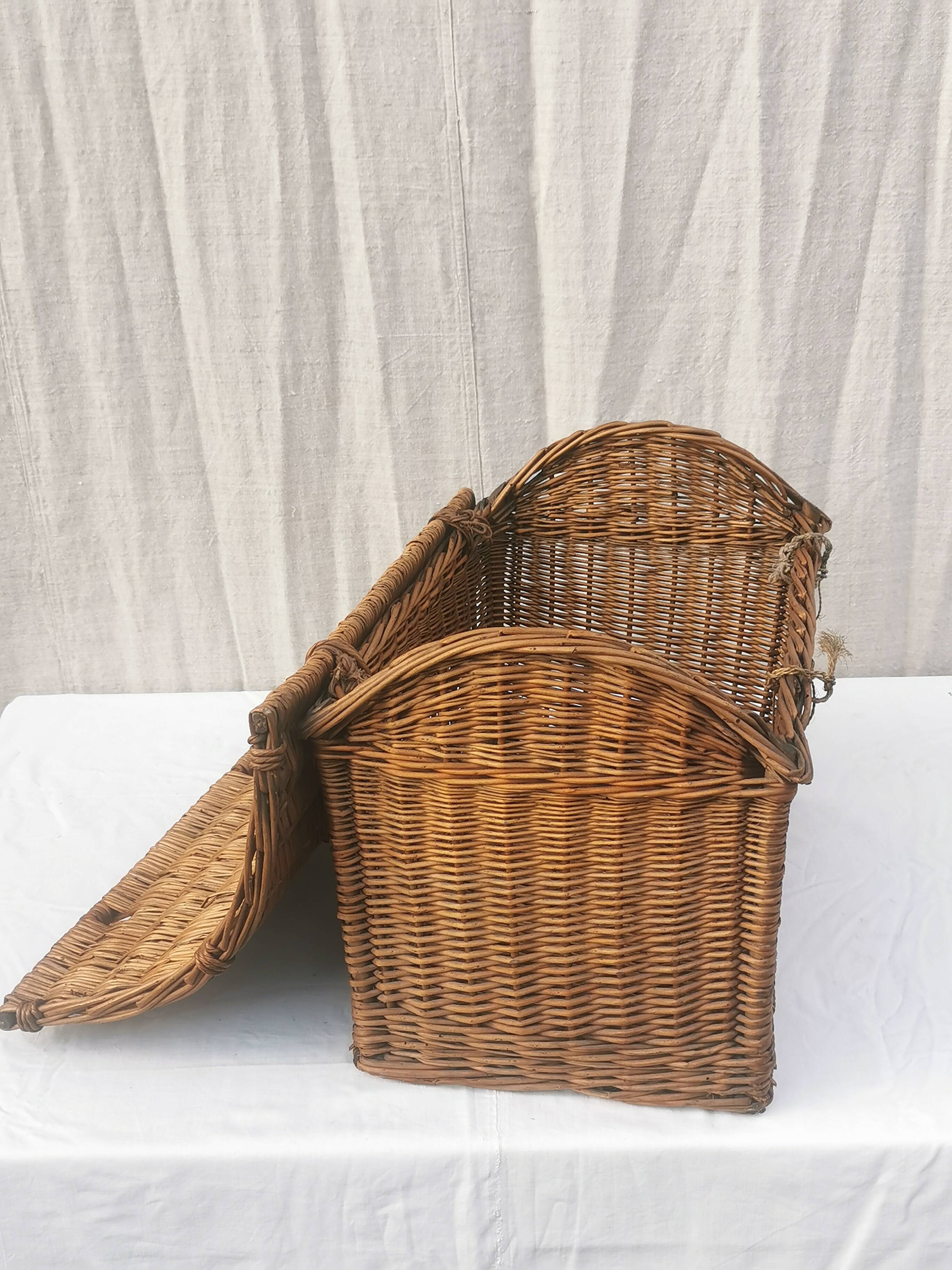 Large vintage wicker basket