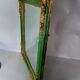 Antique mirror with green and gold stucco wood frame 73x62 cm C626
