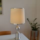 See delmas lamp 70's with fabric and metal lampshade