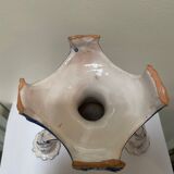 White-blue earthenware candlestick