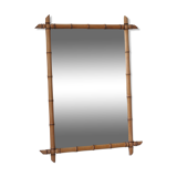 Vintage light bamboo mirror 107 x 79 cm