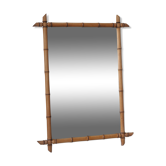 Miroir bambou clair vintage 107 x 79 cm