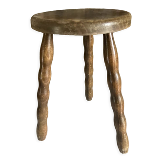 Tabouret en bois tripode