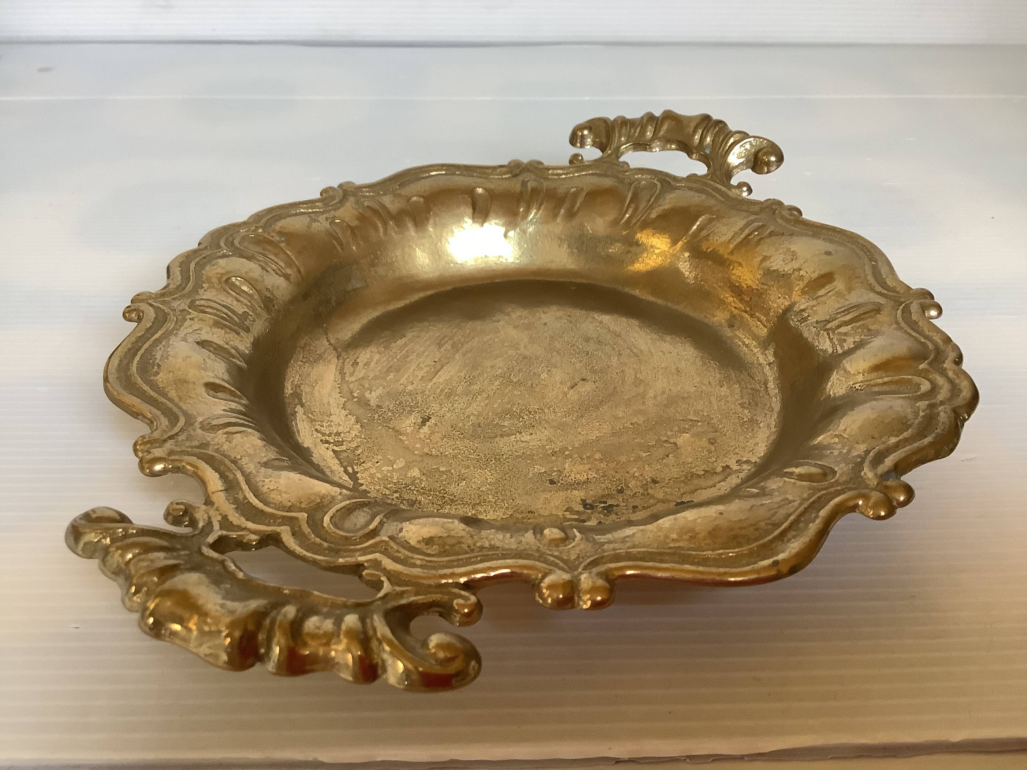 Tray with brass handles