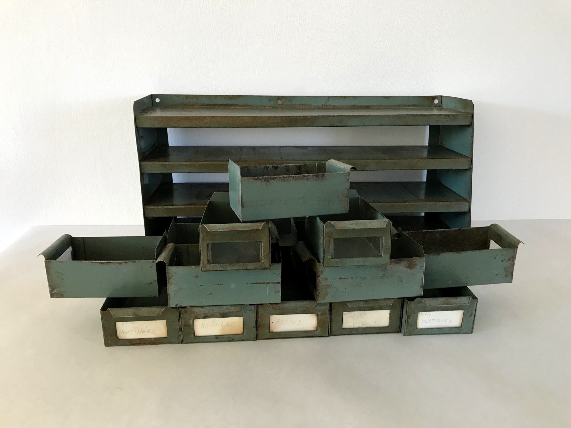 Vintage workshop wall shelf 60s