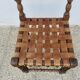 Spanish chair in oak with thick cognac leather straps, 1940s.