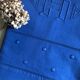 Drap ancien en lin et coton teinté en bleu Méditerranée