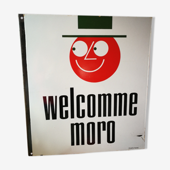 Enamelled plate welcome moro