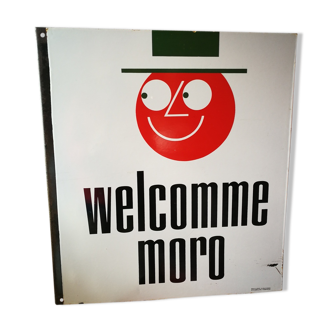 Enamelled plate welcome moro