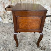 Louis XV Nightstand Table Wood Drawer + 19th Century Oak Vintage Case