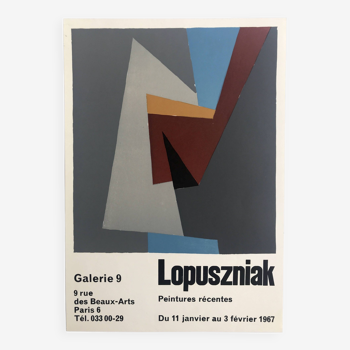 Wladyslaw lopuszniak, gallery 9, 1967. original silkscreen poster