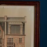 Lithograph building Paris architecture board ordinary brick