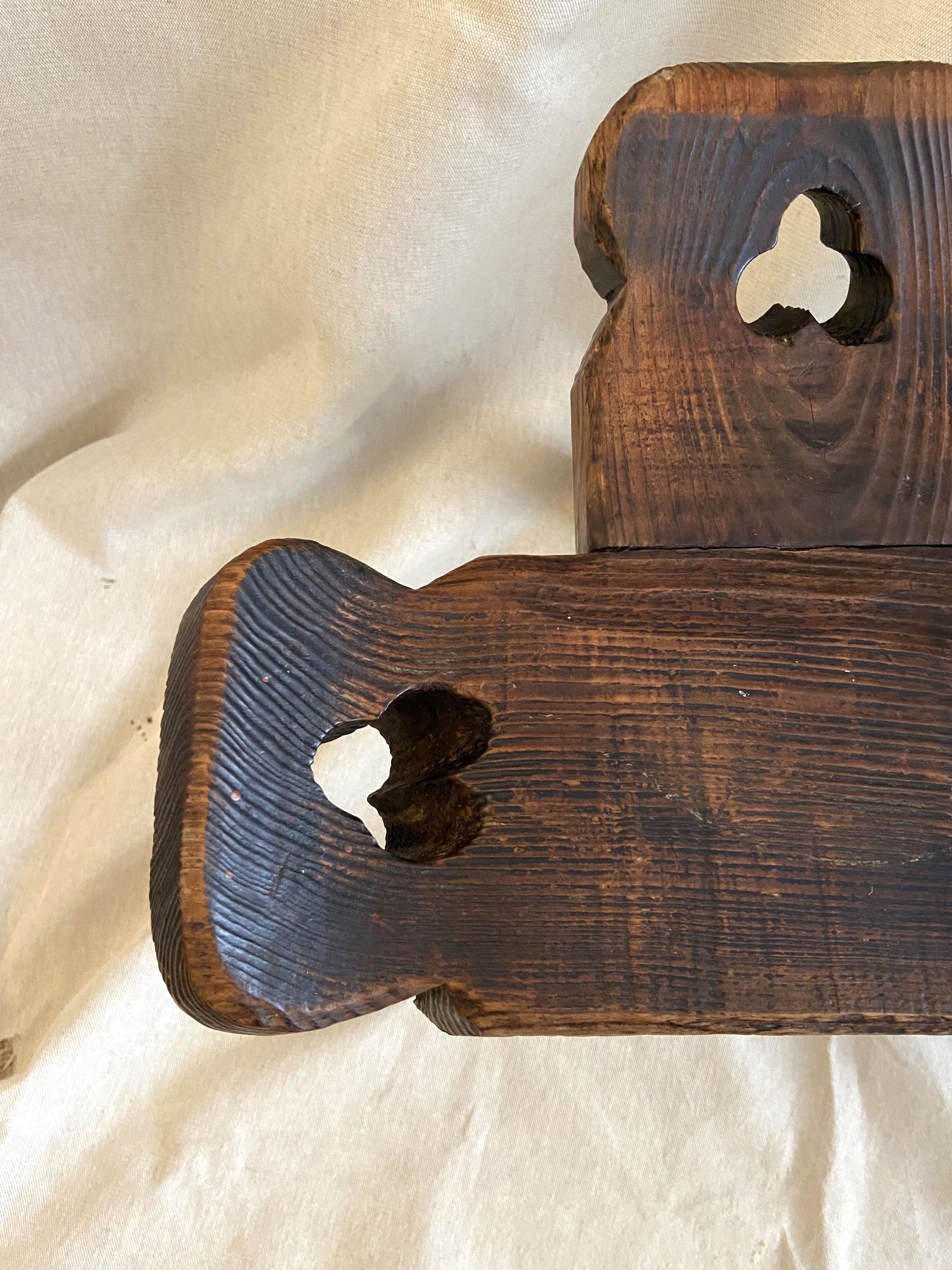 Tripod stool folk art