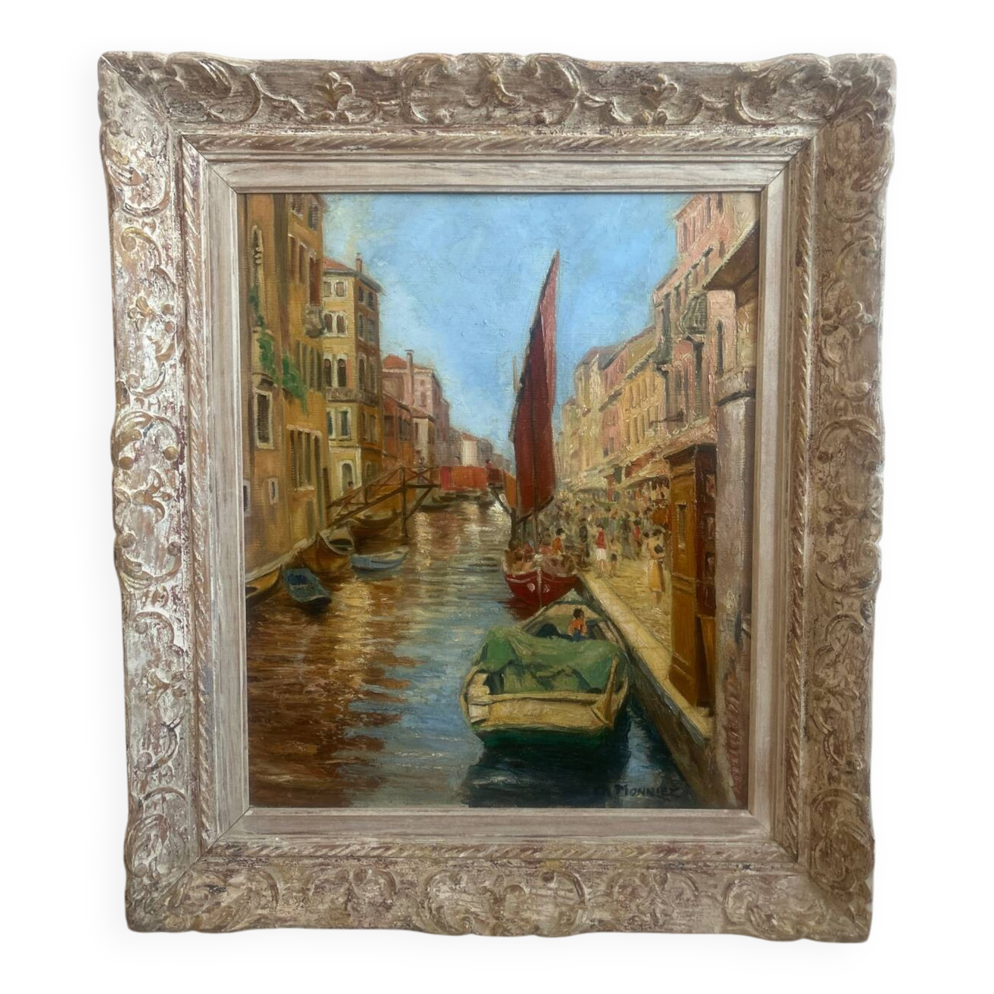 Oil on canvas representing Venice.