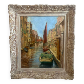 Oil on canvas representing Venice.