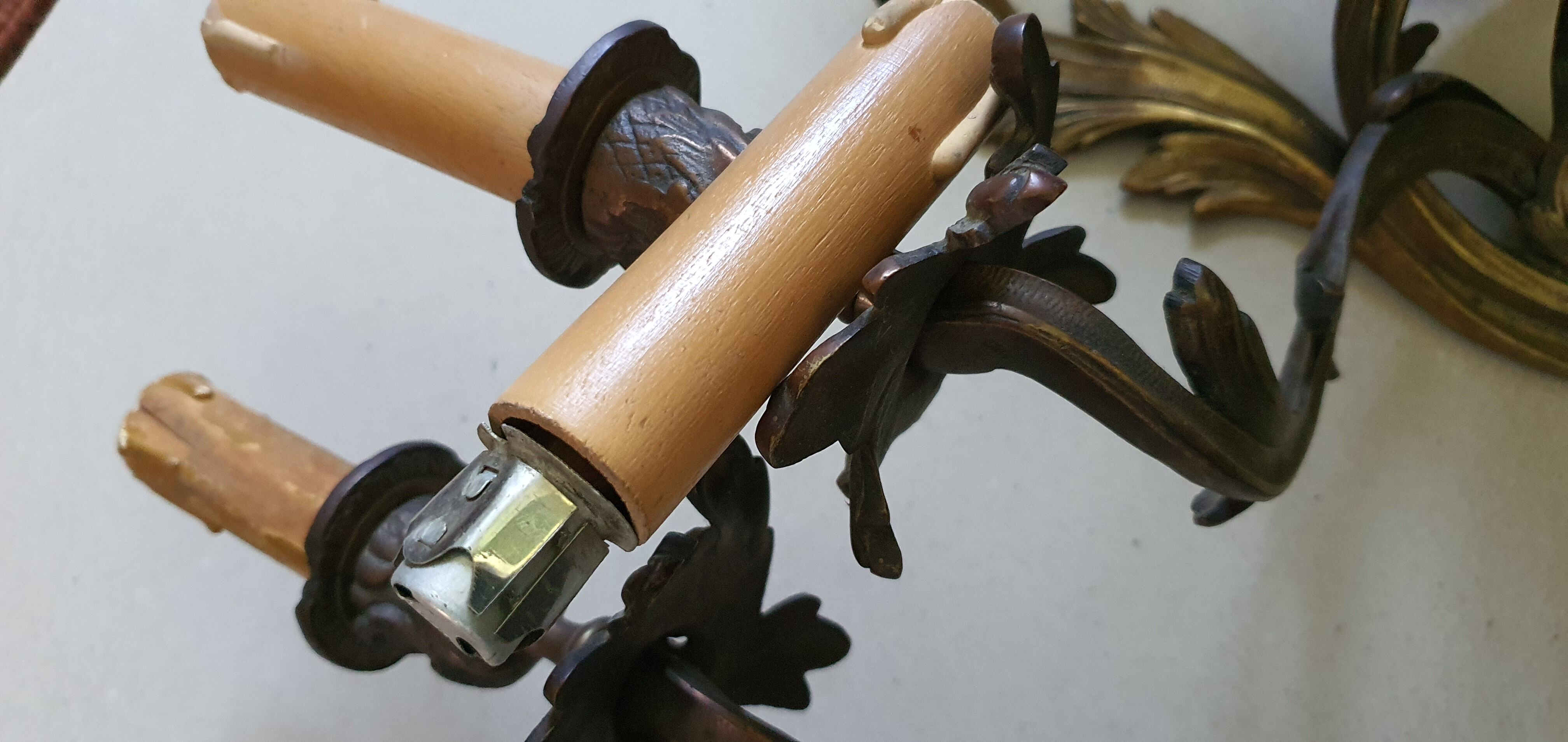 Pair of Louis XV bronze wall lamps