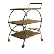 Art deco rolling bar cart, hungary 1930s