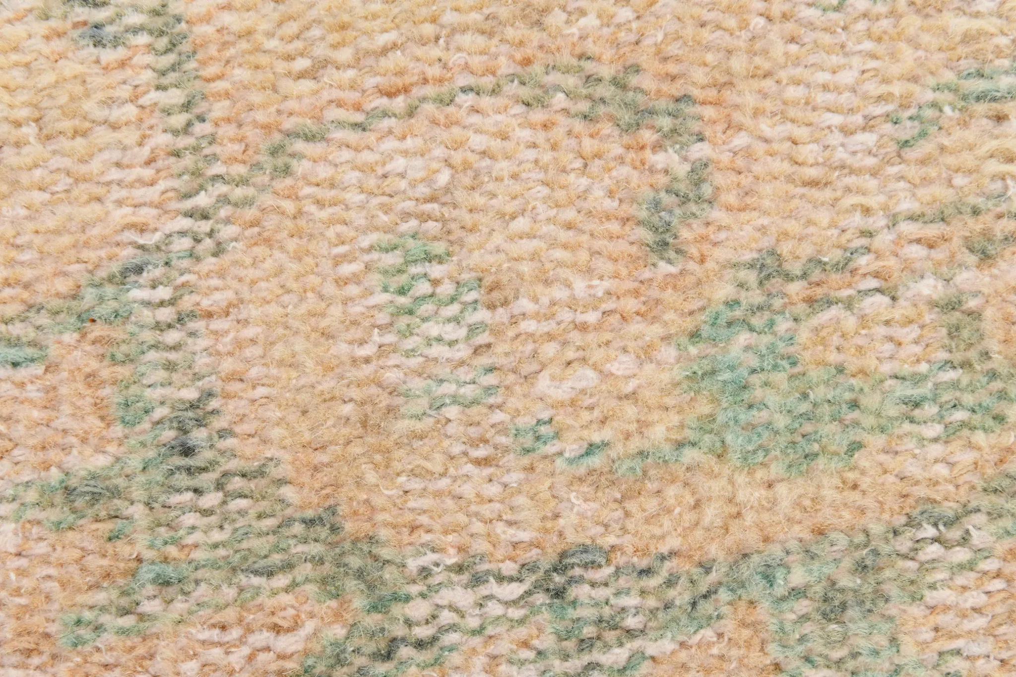 Vintage Peach & Green Turkish Rug, Handmade Neutral Rustic Carpet, 168x274