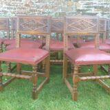 Rustic old oak chairs