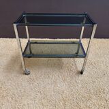 Metal and smoked glass dessert table