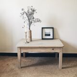 Table basse lasurée blanc