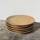 5 beige stoneware dessert plates