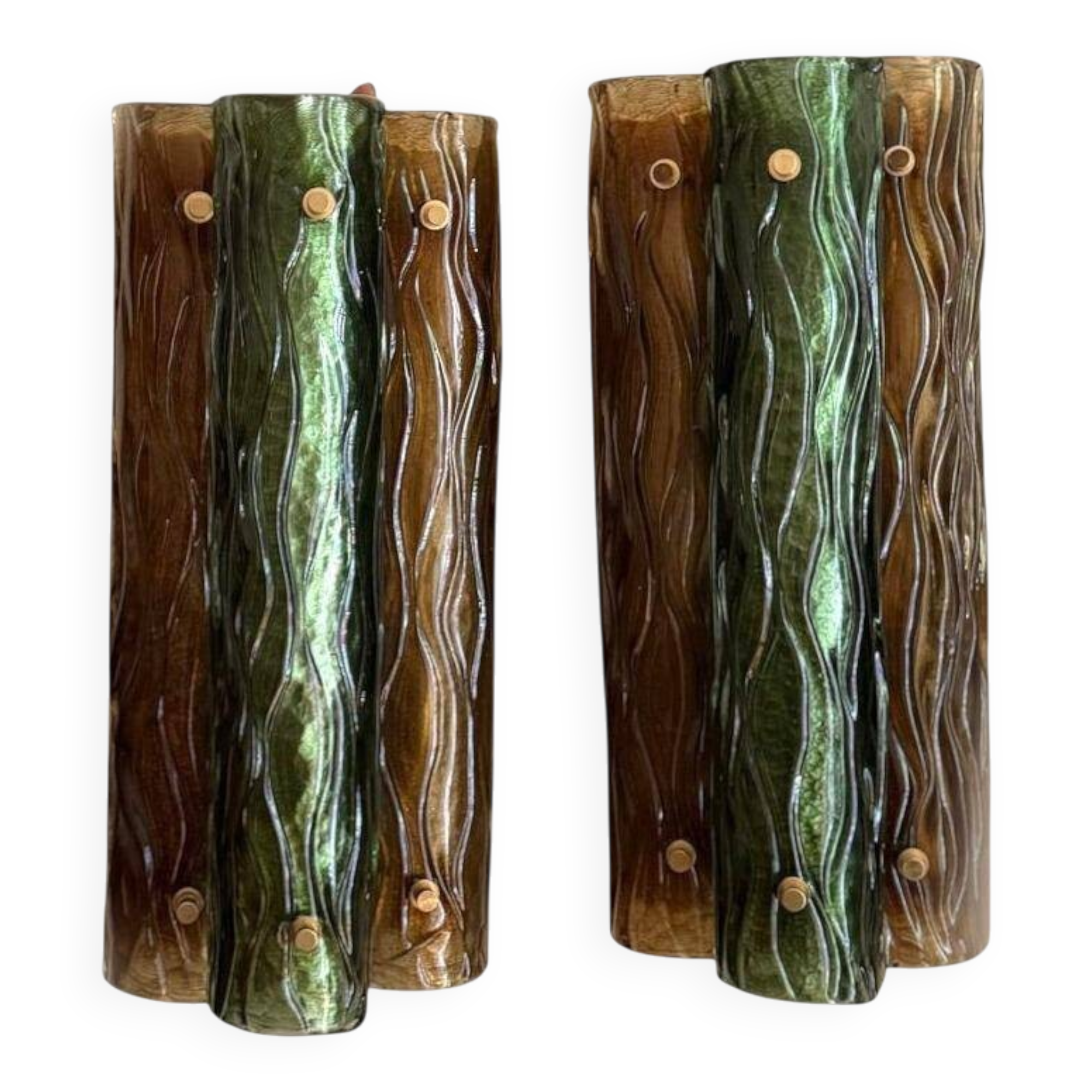 Murano and brass wall sconces