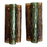 Murano and brass wall sconces