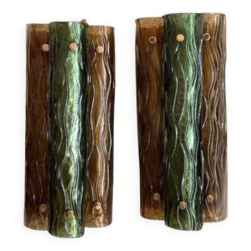 Murano and brass wall sconces