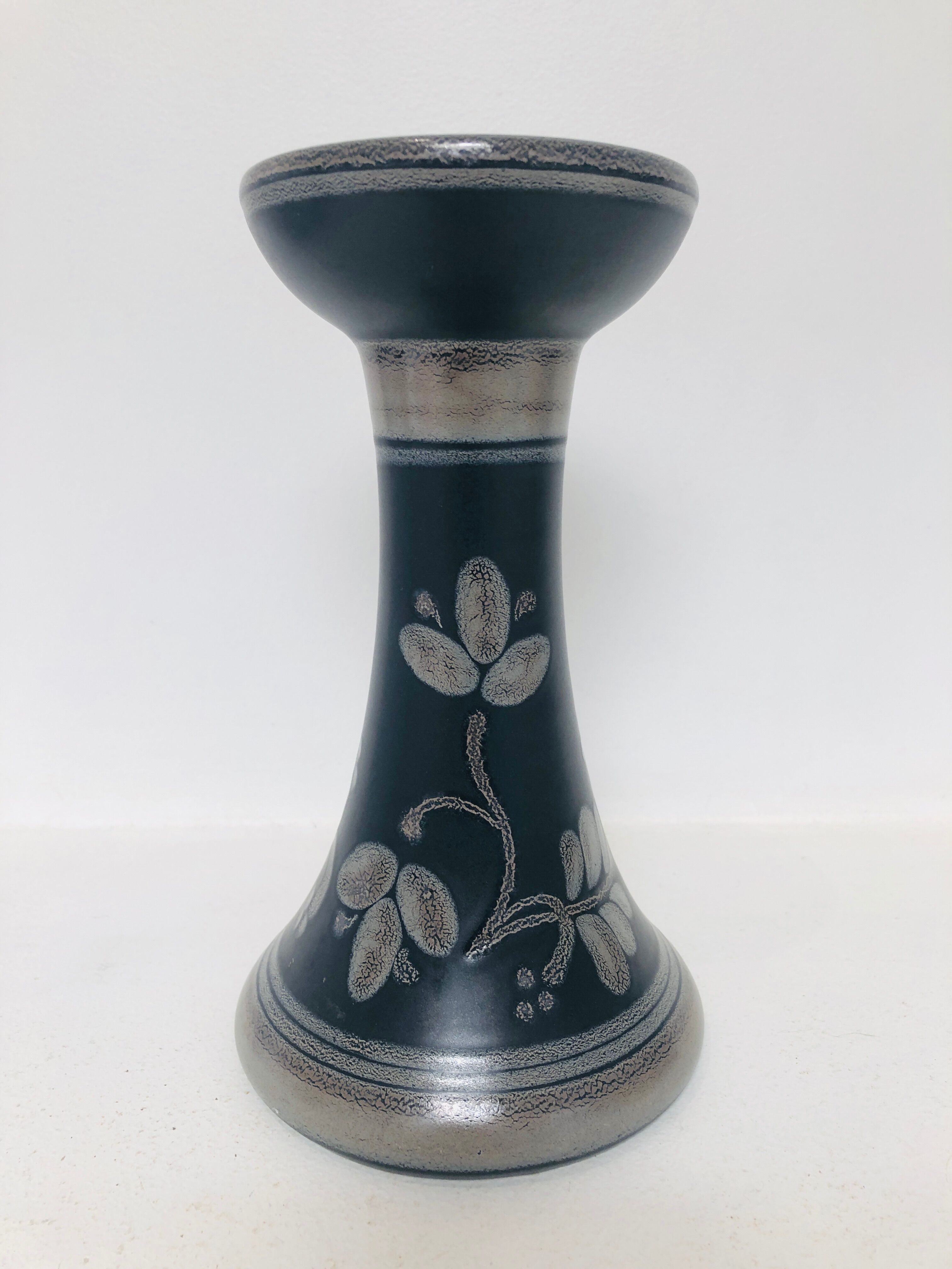 Black ceramic candlestick, 1970