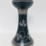 Black ceramic candlestick, 1970