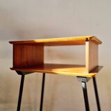 Paire de tables de chevets pieds compas métal