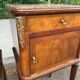 Pair of Louis XV bedside tables, 19th century, marquetry and pink marble
