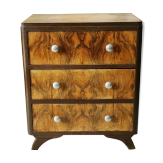 Chest of drawers art deco in walnut
