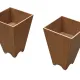 Vintage wooden planter with a minimalist, geometric design
