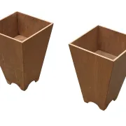 Jardinière en bois minimaliste, géométrique vintage