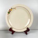 Set of 10 flat plates Longwy, 20th century, floral decoration.