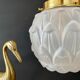 Vintage art deco globe pendant lamp in frosted glass
