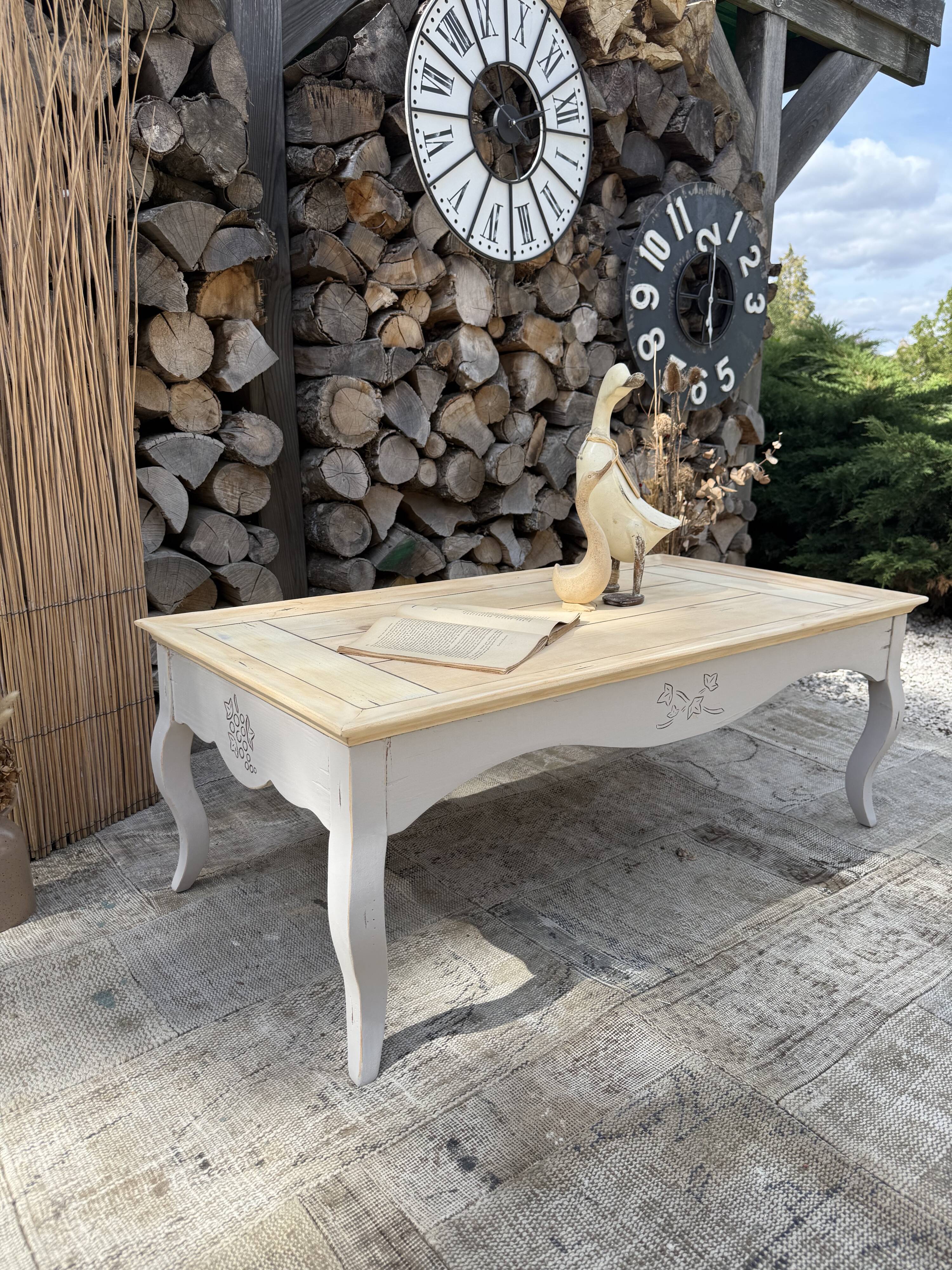 Table basse bois ancienne rénovée