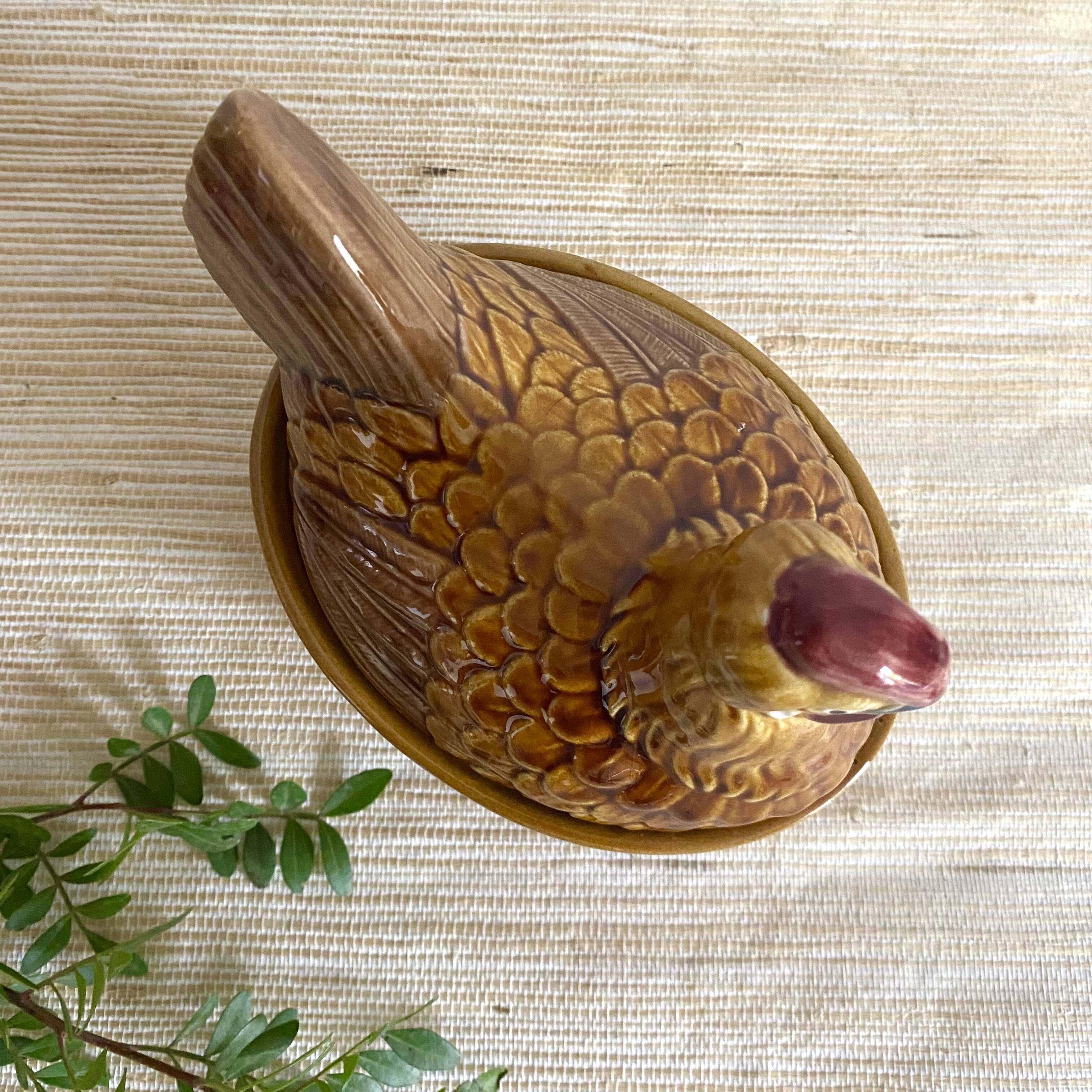 Ceramic hen, vintage zoomorphic terrine
