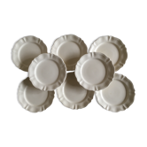 8 Sarreguemines ivory plates to gadroons 20cm