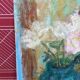 Painting on canvas, bouquet of roses, Georges Rocher