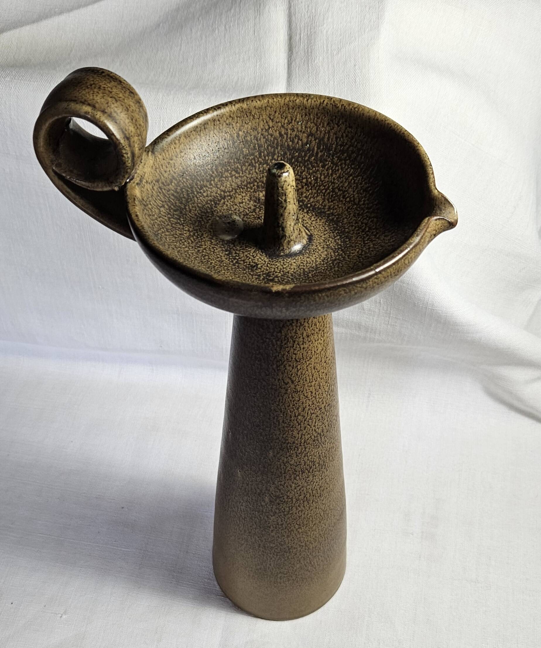 Large candle stick in ART CERAM sandstone from the 70s