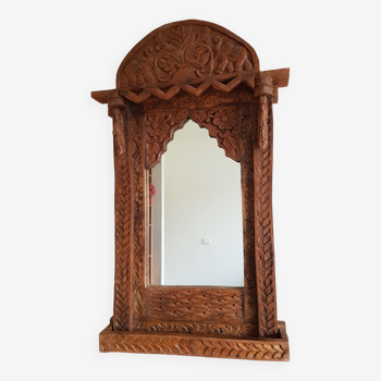 Original hand-carved Indonesian mirror - Unique piece