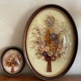 Duo of dried flower bouquet frames