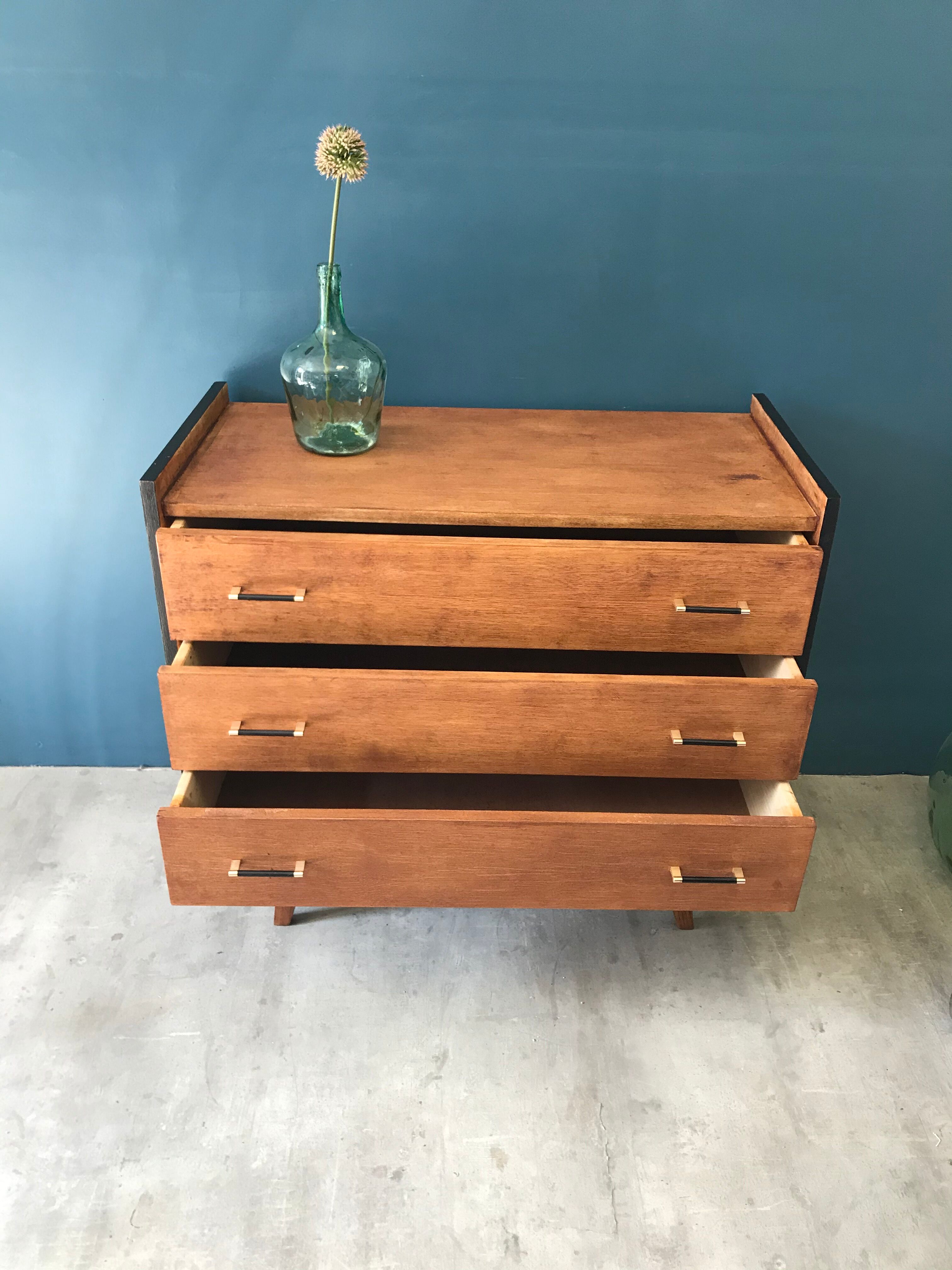 Vintage chest of drawers with compass feet