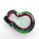 Flavio Poli Seguso Sommerso Green Magenta Ashtray 17.5cm 962g
