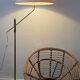 Mid century 360 deg. swing and height adjustable brass floor lamp, 1950s