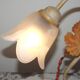 Vintage French Goose Neck Lamp - Grape Detail - Opaque Glass Shade